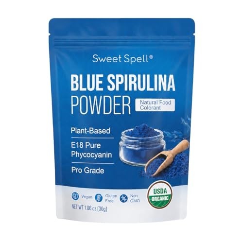 USDA Organic Blue Spirulina Powder 1oz Natural Food Coloring Vegan Gluten Free