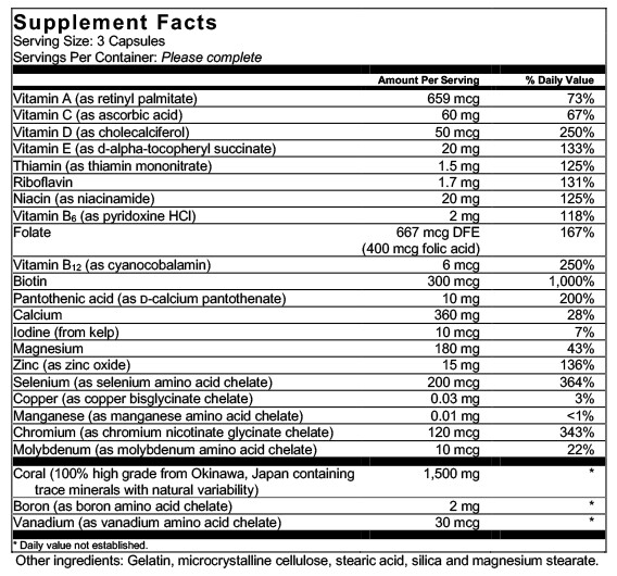 Barefoot Coral Calcium Complete – Bob Barefoot 240 Caps – 1500mg Coral Calcium