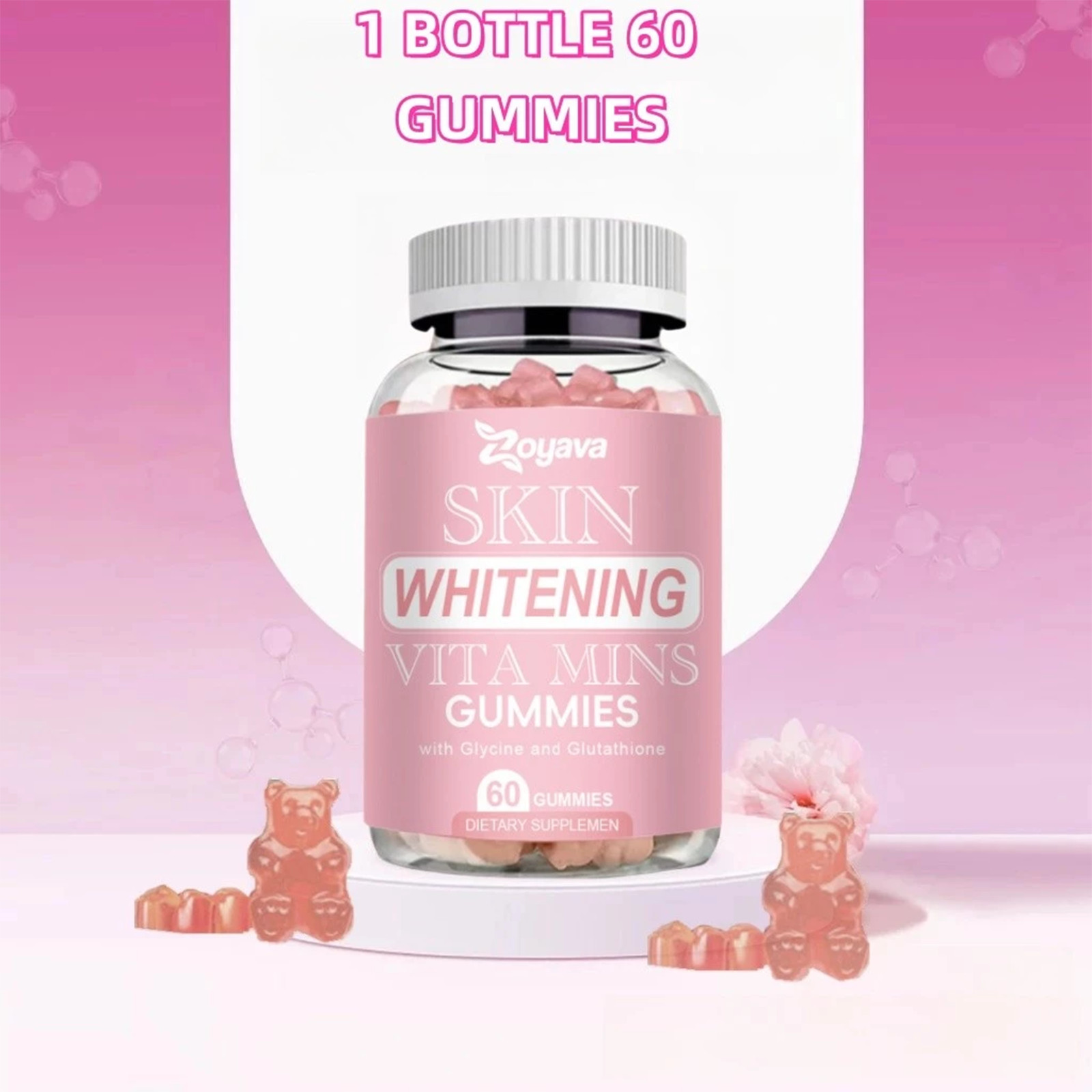 Zoyava Glutathione Collagen Gummies Anti Aging Skin Brightening Vitamins 2x