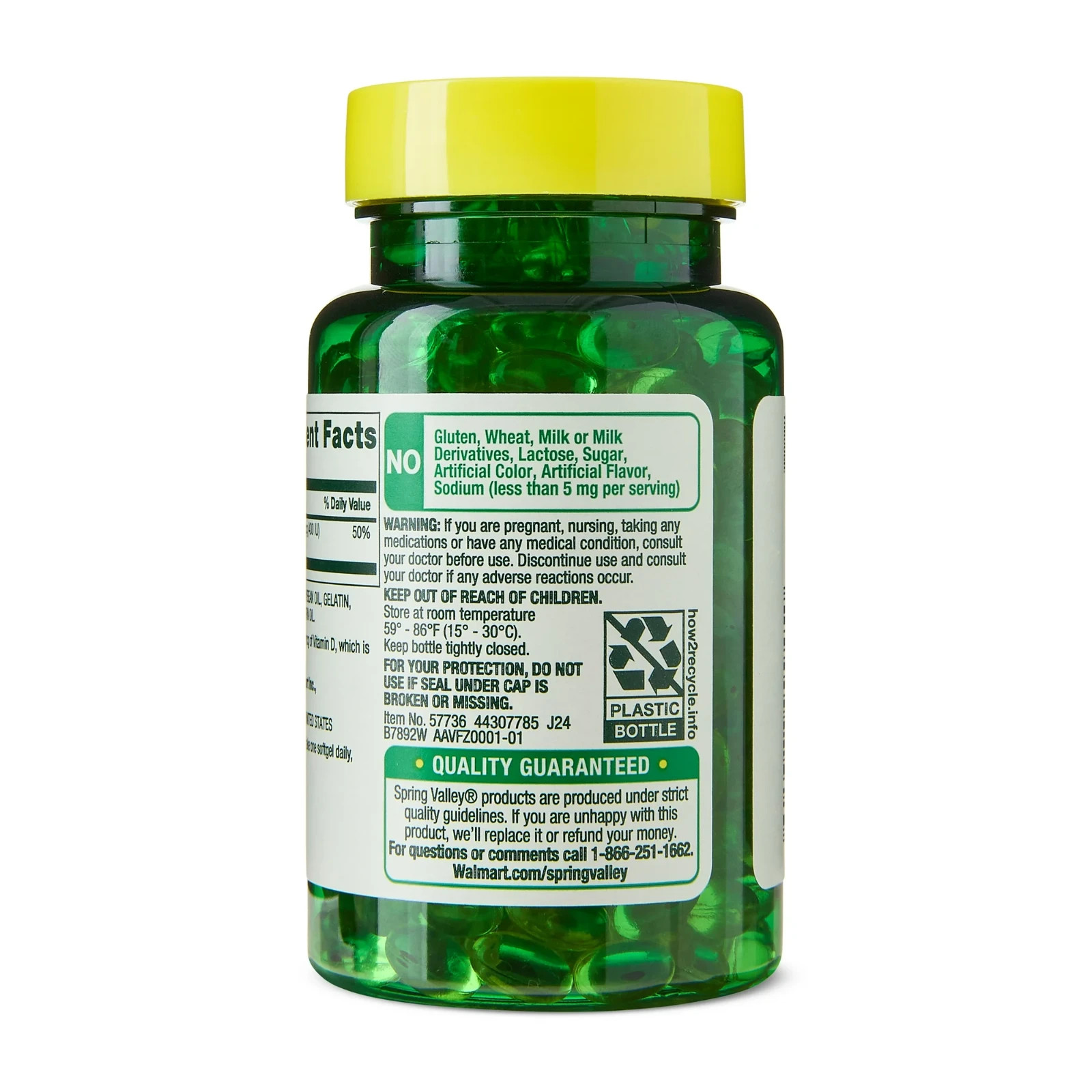 Spring Valley Vitamin D3 400 IU (10 mcg), 200 Softgels – Bone & Immune Support
