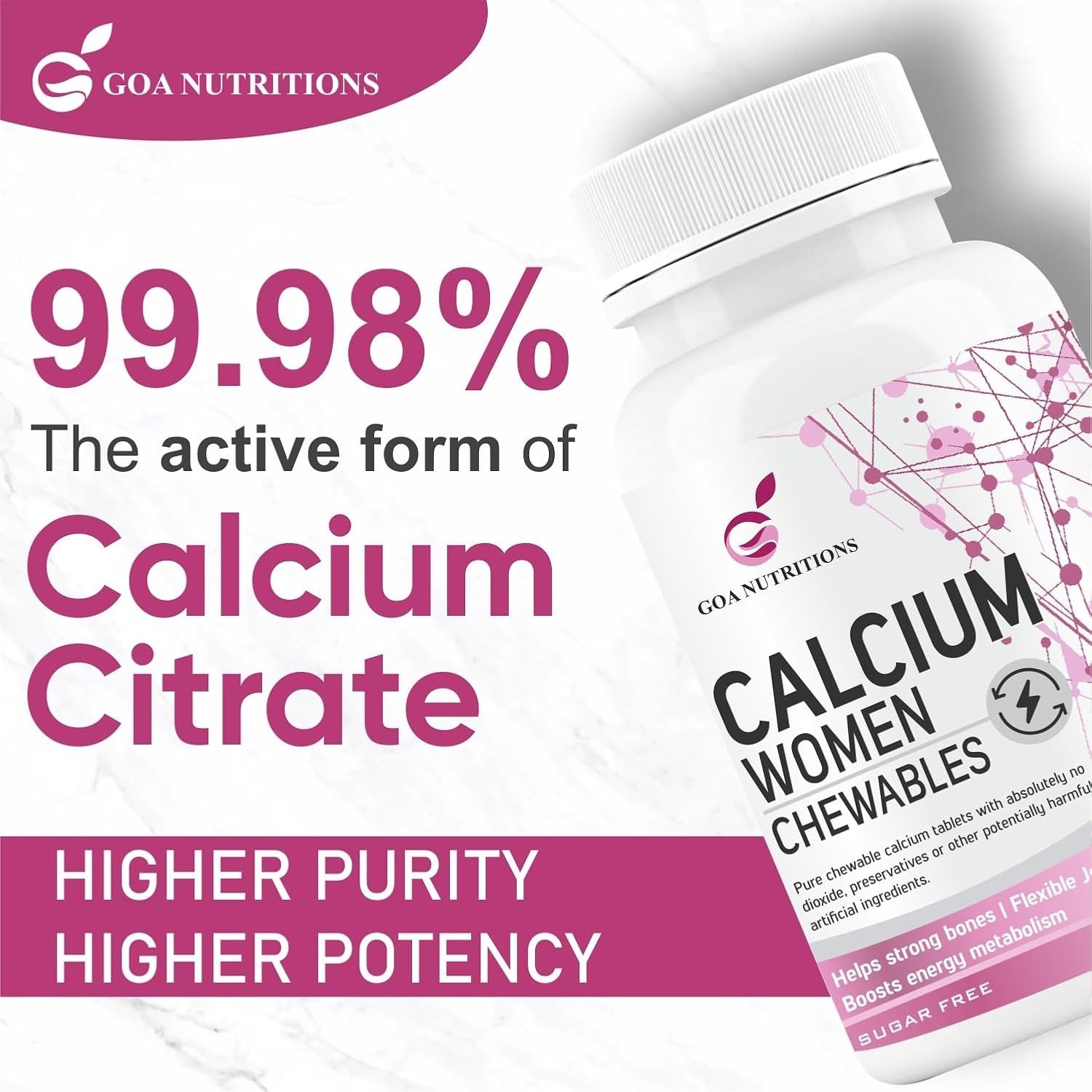 GOA NUTRI.TIONS Calcium D3 K2 Magnesium Zinc Women 60 Tabs