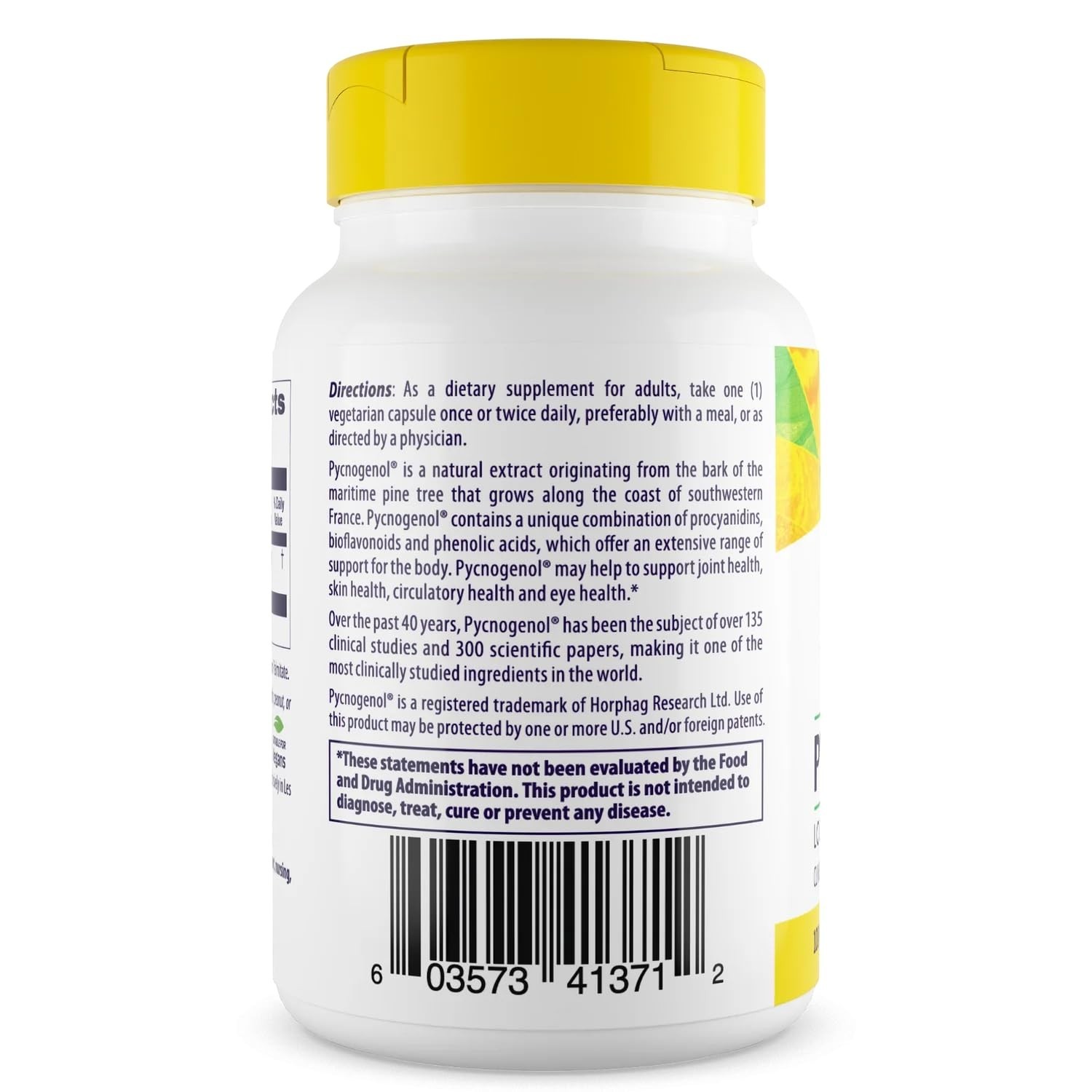 Wellness Origins Pycnogenol 100 mg Super Antioxidant, Non-GMO Gluten Free 120 Ca