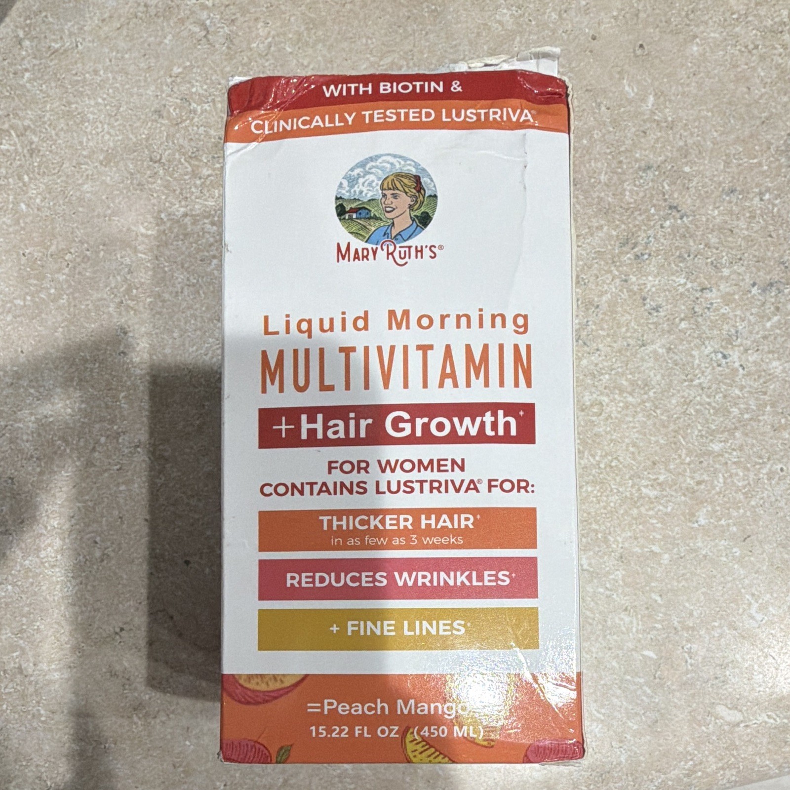 MaryRuth’s Liquid Morning Multivitamin Hair Growth Sugar Free Peach Mango 15.22