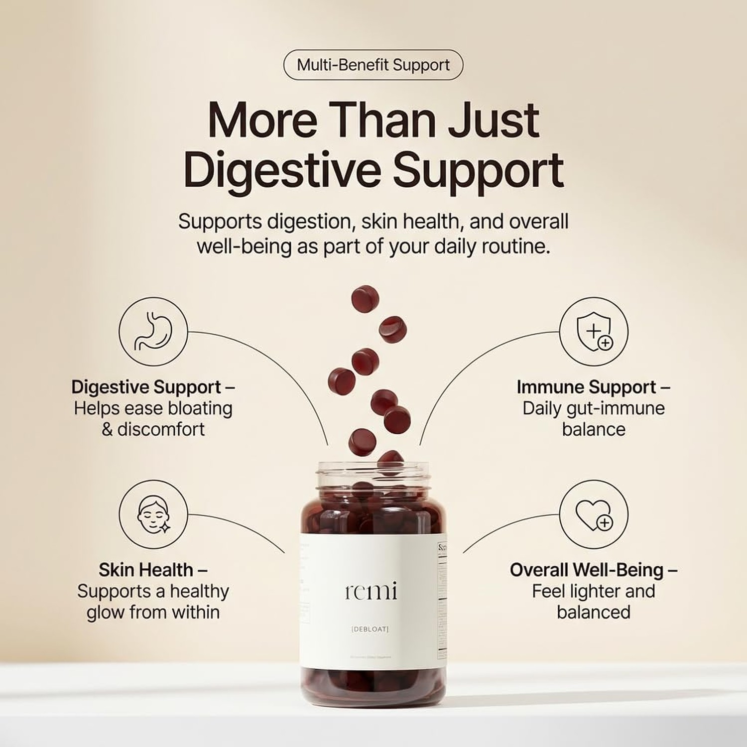 Debloat Gummies – Feel Less Bloated in 30 Days – Digestive Support f