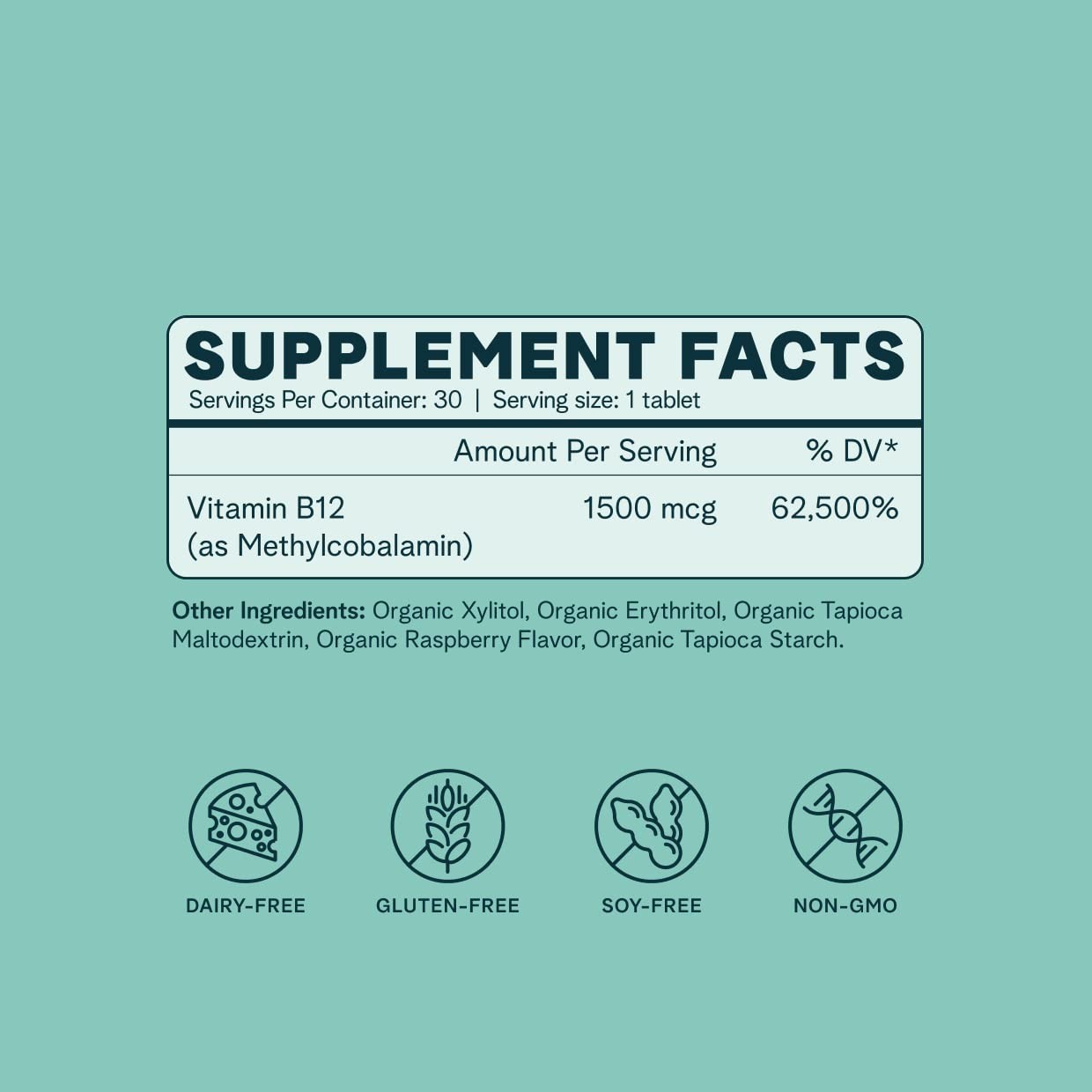 Ora Organic Vitamin B12 1500mcg PlantBased methylcobalamin for Adults Natur…