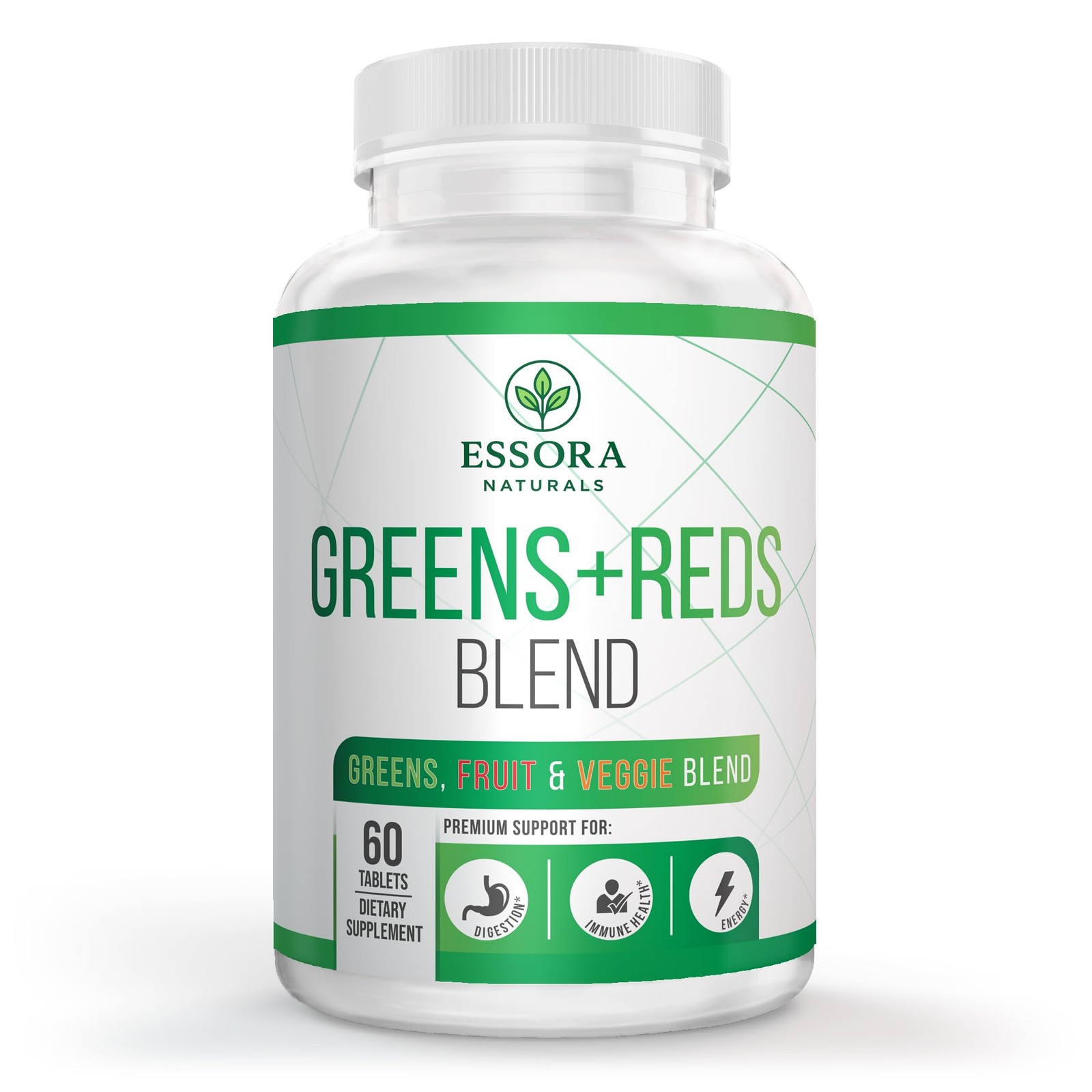 Essora Naturals Organic Greens Complex Tablets Vegan 60 Count 1 Tablet