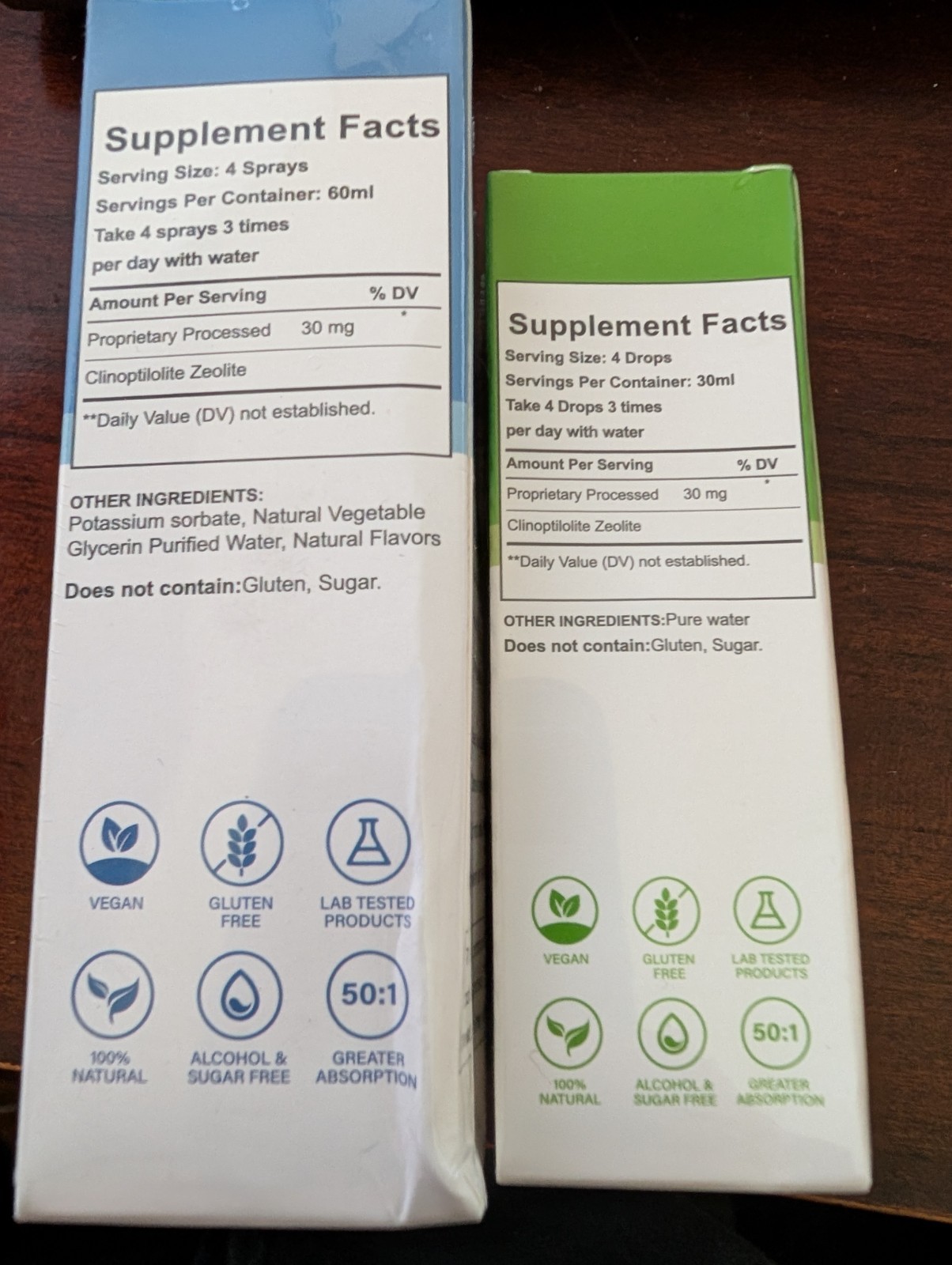 Zeolite Detox Pack Clinoptilolite Zeolite Drops and Spray 60 ML + 30ML