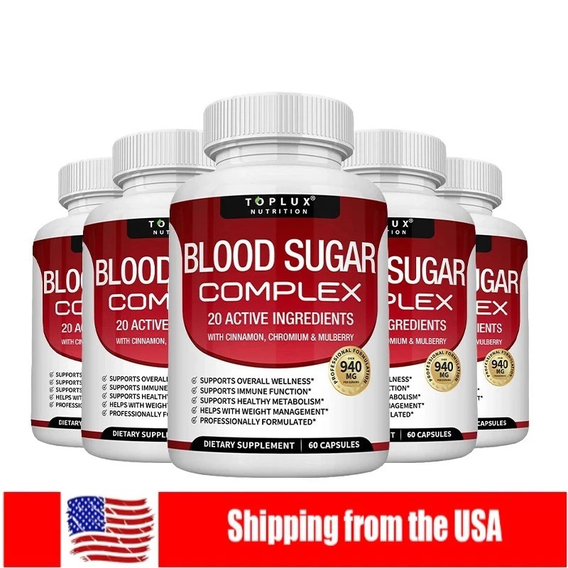 Blood Sugar Complex Capsules w/ Cinnamon, Bitter Melon & Chromium, Shipping Free