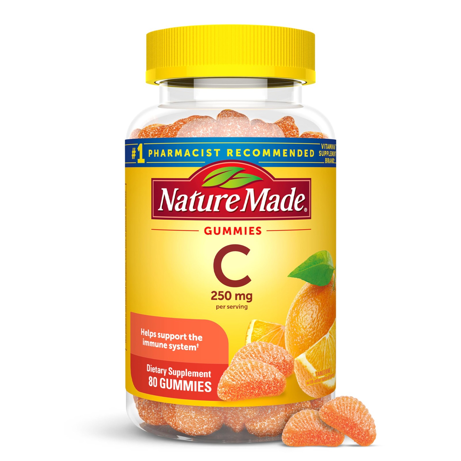 Vitamin C Gummies 250mg per Serving, 80 Count 80 (Pack of 1)