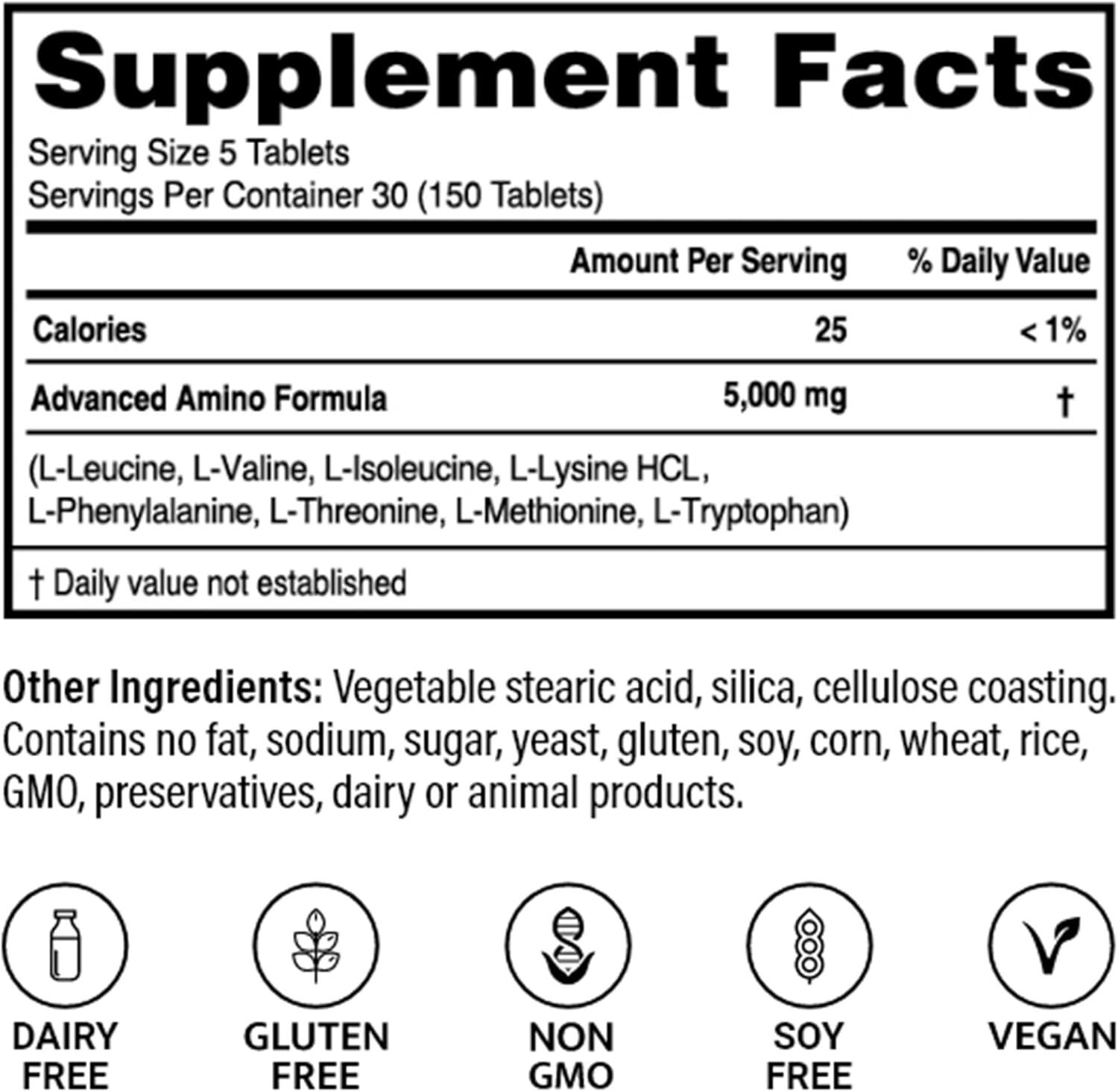 – Advanced Amino Formula Tablets, Amino Acid Supplement, Build Muscle, Post Work