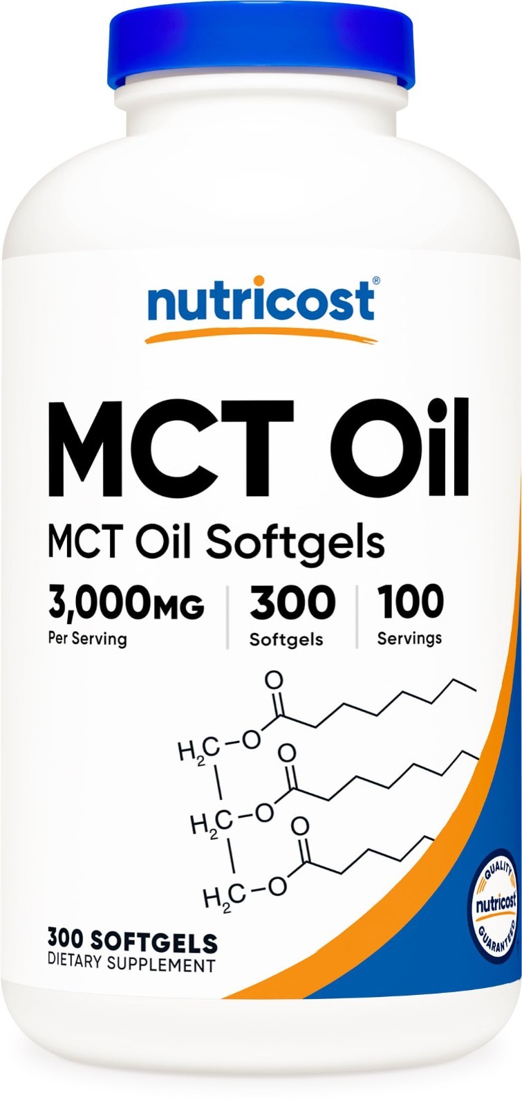 MCT Oil Softgels 1000mg – 300 Count, Ideal for Keto & Ketogenic Diets, Supports
