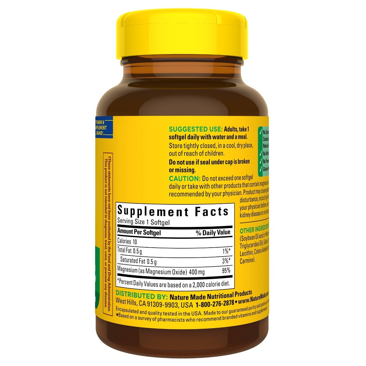Nature Made Extra Strength Magnesium Oxide 400mg – 60ct