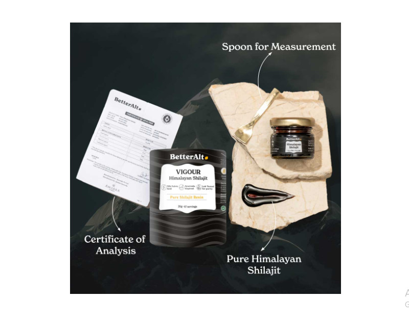 BetterAlt Pure Himalayan Shilajit / Shilajeet Resin High Potency for Women & Men