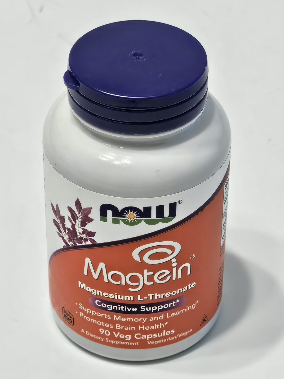 NOW Foods Magtein Magnesium L-Threonate 90 Capsules Exp 2029