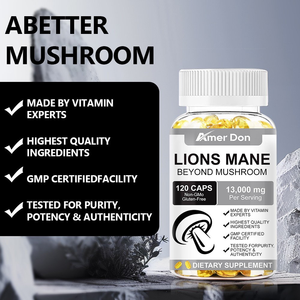 13000mg Mushroom Complex Supplement Lions Mane, Reishi, Shiitake, Chaga,Maitake