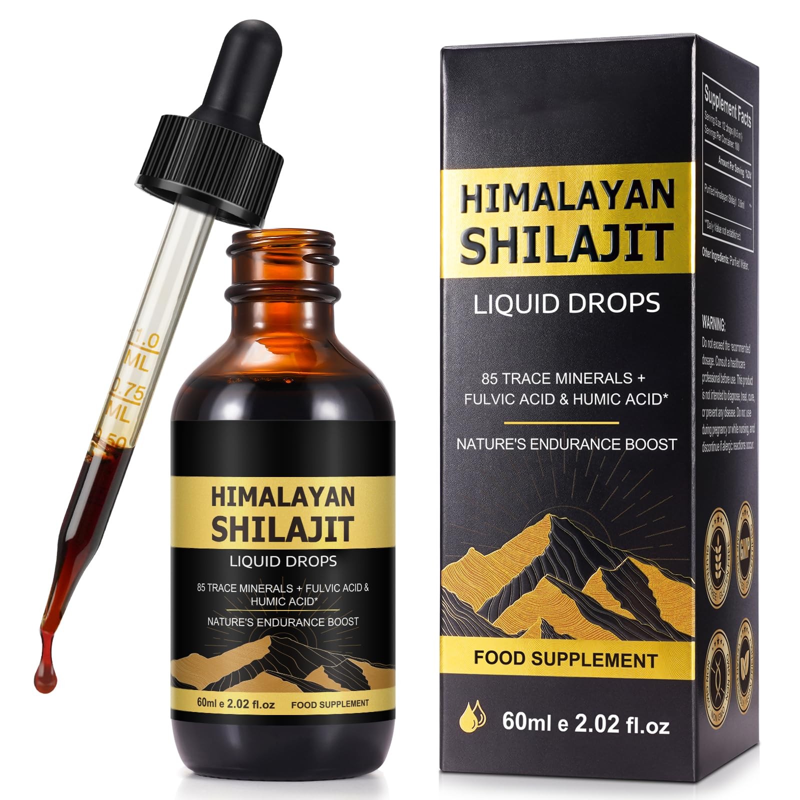 Shilajit Pure Himalayan Organic Resin Drop, 2.02 Fl Oz (Pack of 1)