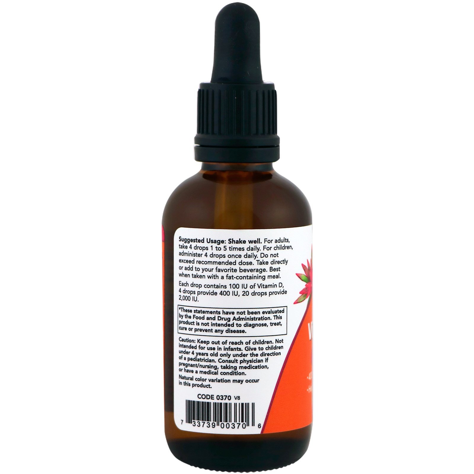 Liquid Vitamin D-3, 400 IU, 2 fl oz (59 ml)