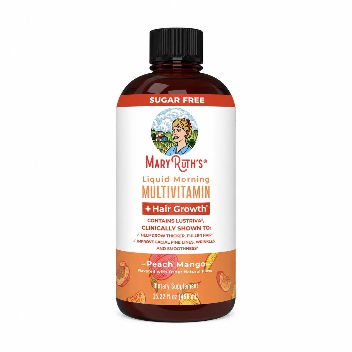 Mary Ruth’s Liquid Morning Multivitamin + Hair Growth Peach Mango 15.22 oz 11/27