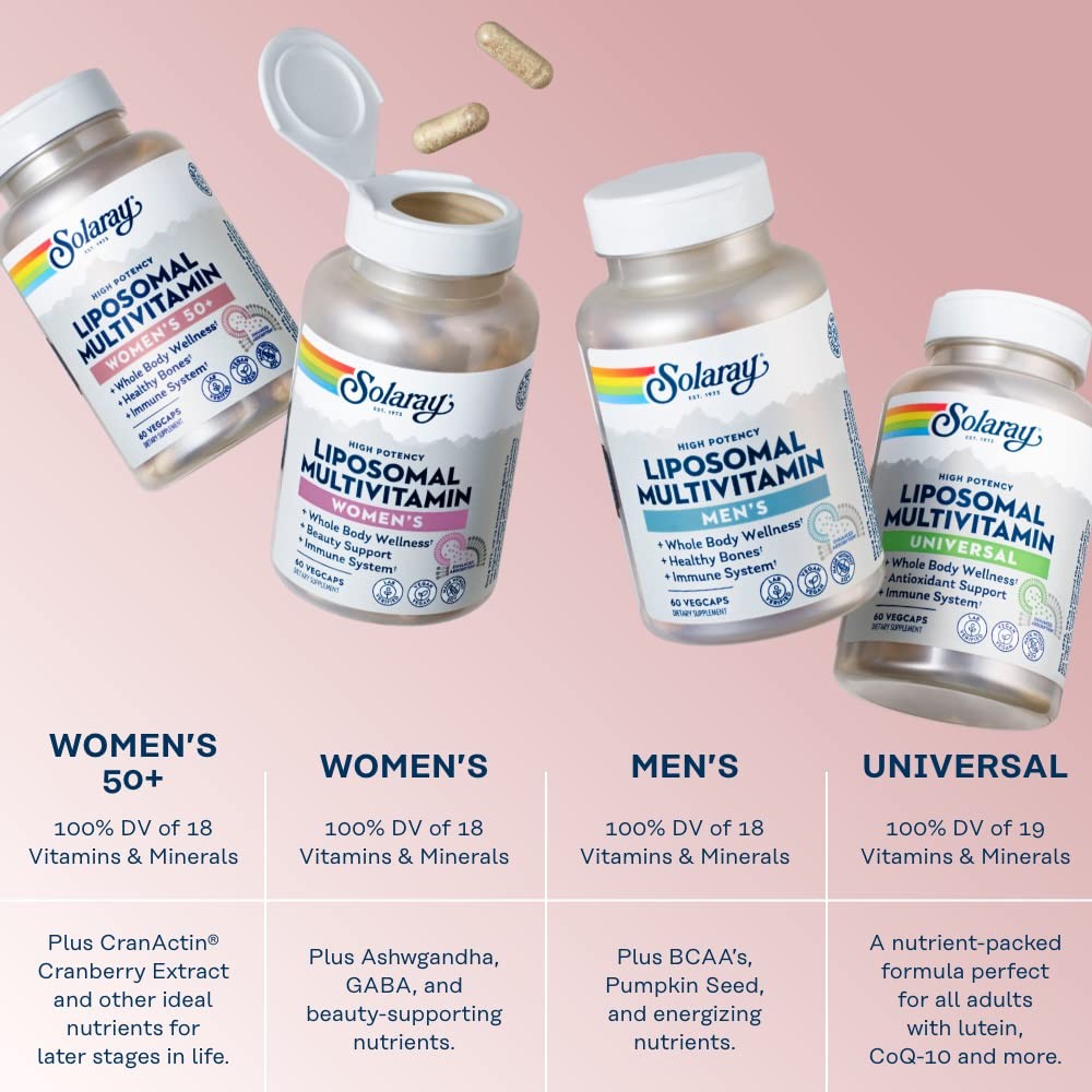 SOLARAY Liposomal Multivitamin for Women 50 120 Count (Pack of 1), No Color