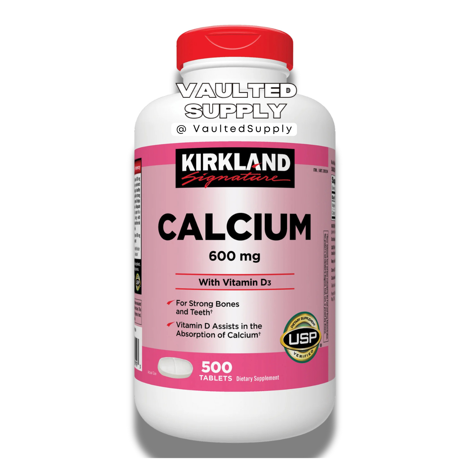 Kirkland Signature Calcium 600 mg with Vitamin D 500 / 1000 Tablet 1 or 2 Pack