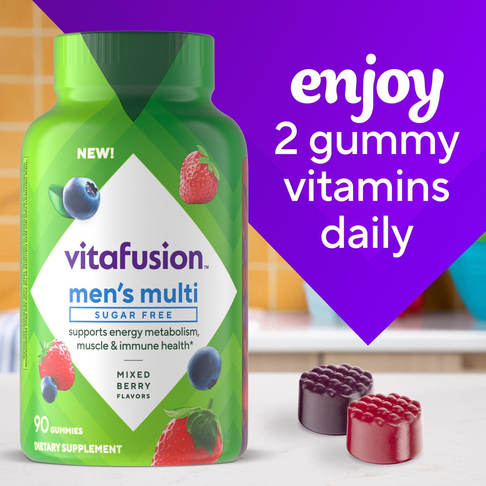 vitafusion Sugar Free Men’s Multi Daily Gummy 1 Count (Pack of 1), Na