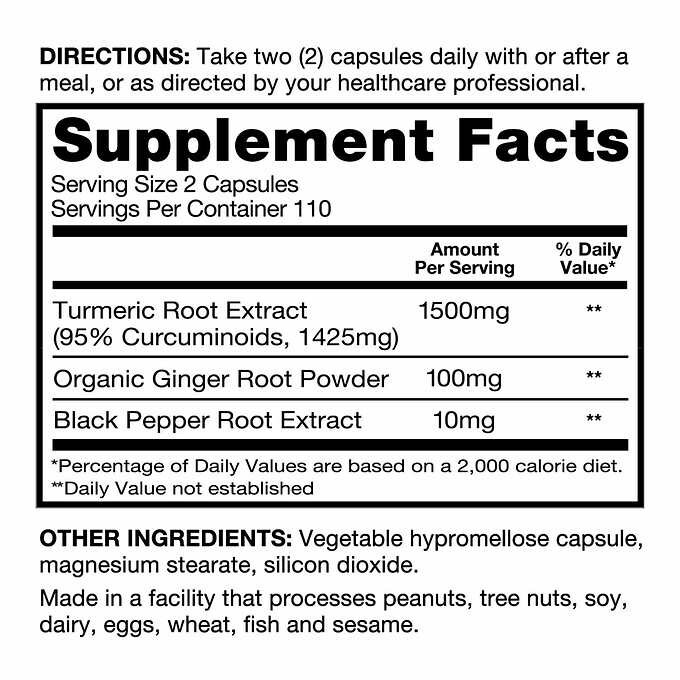 Qunol Turmeric 1,500 mg, 180 Capsules MFG SEALED