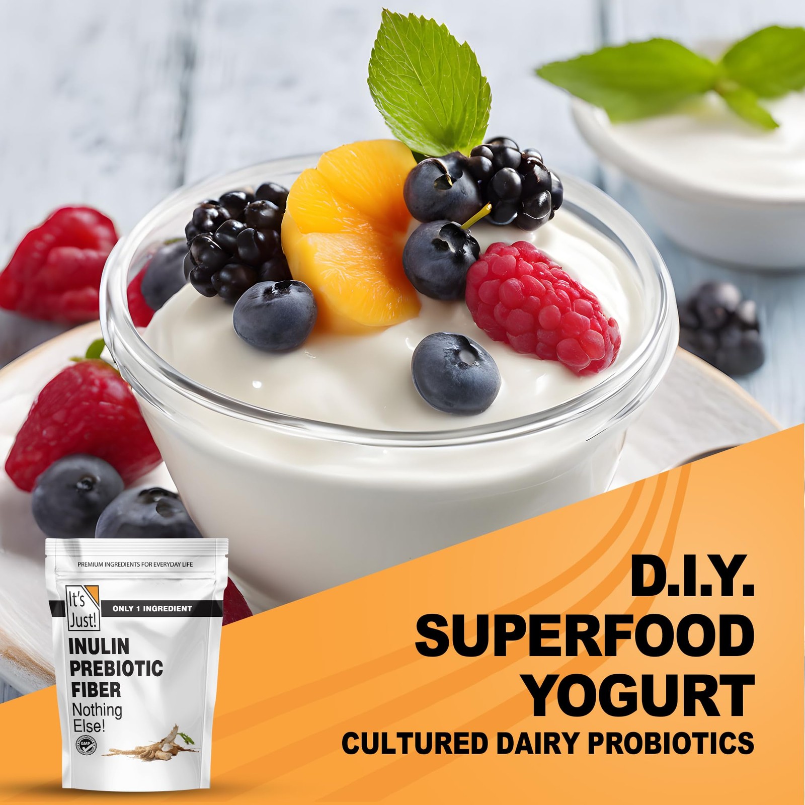 It’s Just Inulin Prebiotic Fiber, Water Soluble, Chicory Root Powder, Promot…