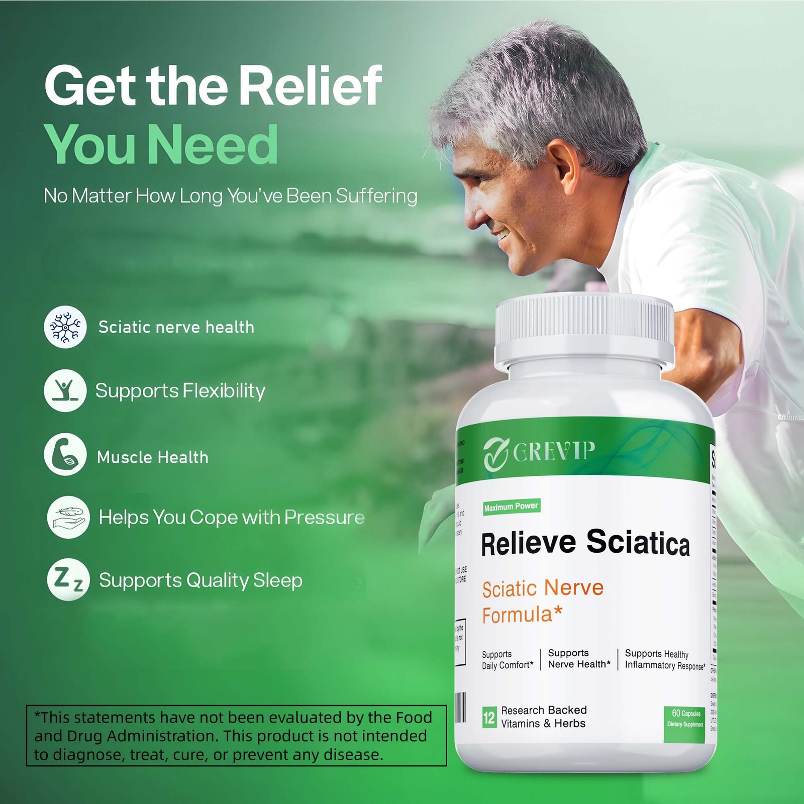 Relieve Sciatica – with R-Alpha Lipoic Acid, Benfotiamine – Immune System Health