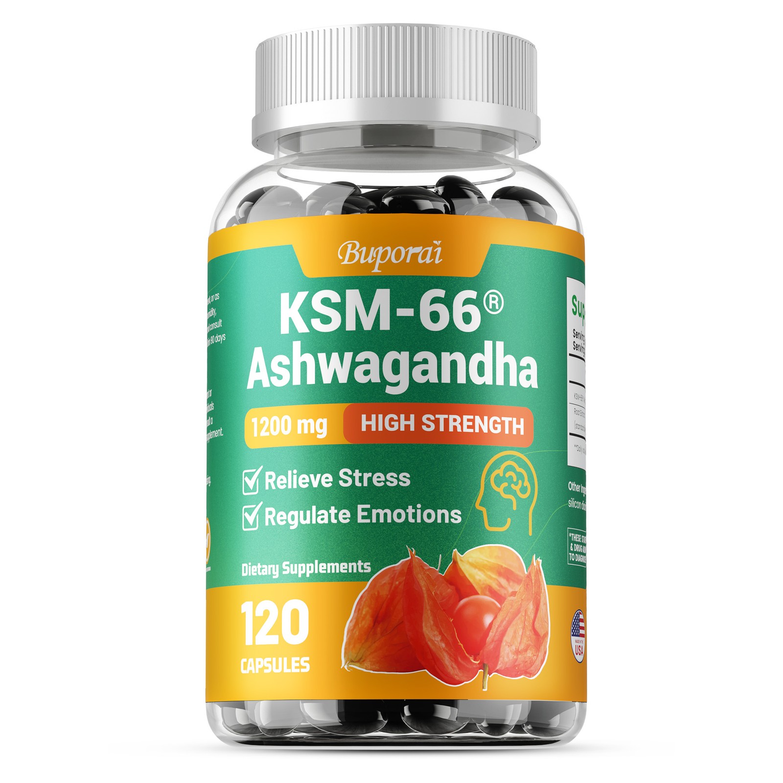 KSM-66 Ashwagandha 1200mg – Relieve Stress, Improve Mood & Sleep,Increase Energy