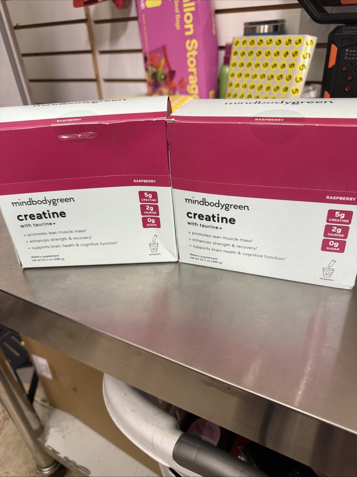 Mindbodygreen Creatine with Taurine+ Raspberry 30 Stick Packs Each Lot of 2 New
