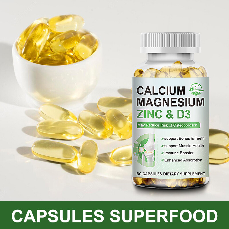 240PCS Calcium Magnesium Zinc Capsules – Support Bone Strength & Muscle Function