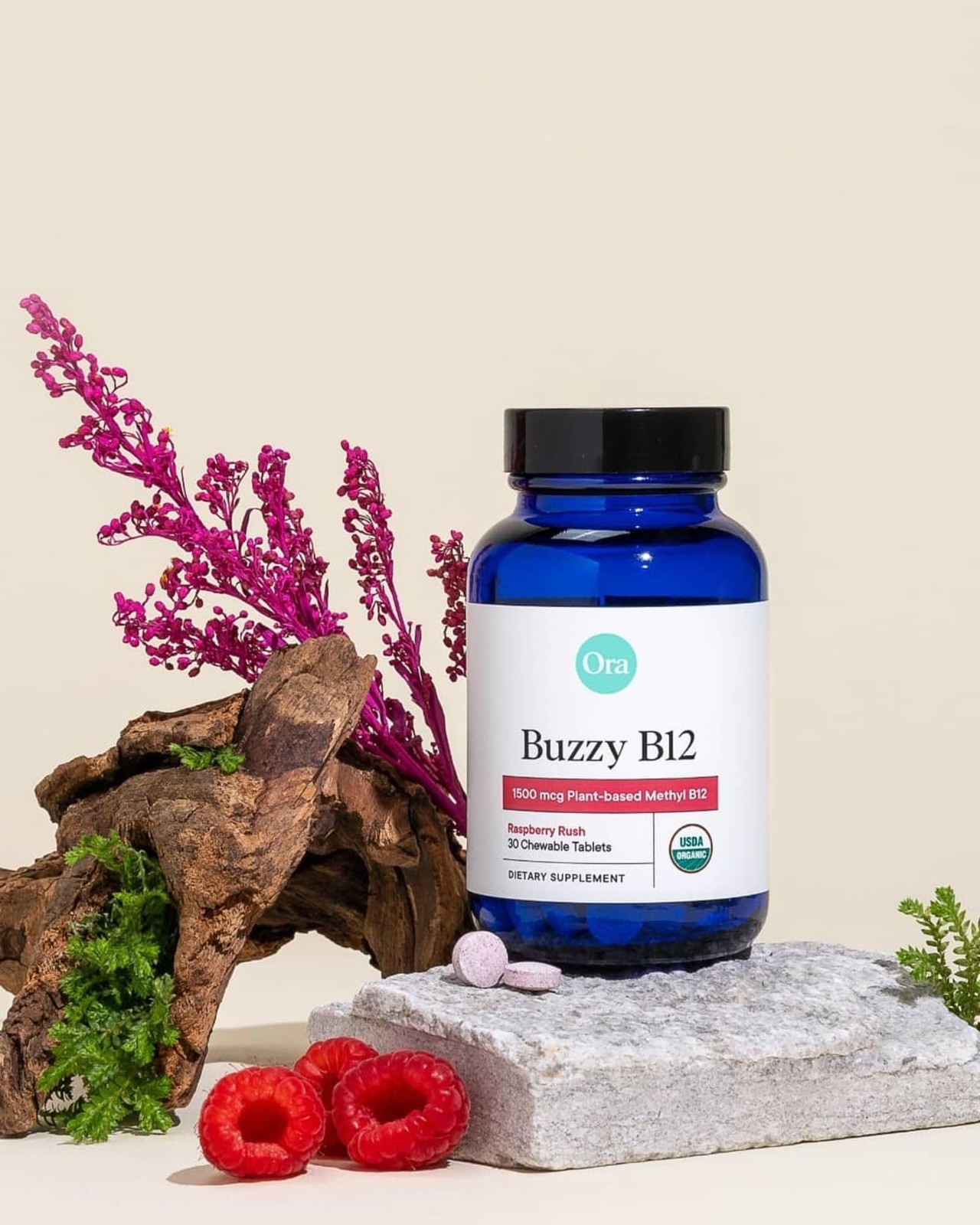 Ora Organic Vitamin B12 1500mcg PlantBased methylcobalamin for Adults Natur…