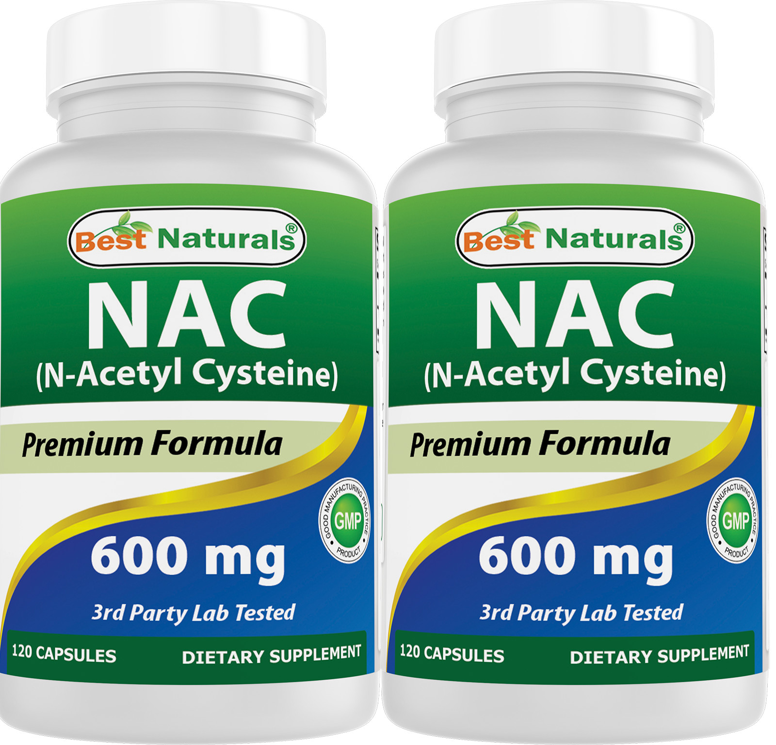 2 Pack Best Naturals NAC – n-acetyl cysteine – 600 mg 120 Capsules