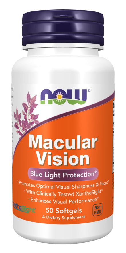 NOW Foods Macular Vision 50 Softgels Blue Light Protection 06/2028EXP