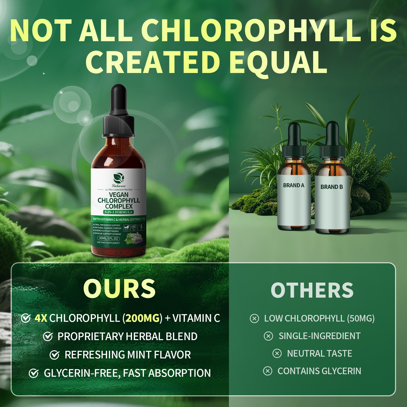 200mg Chlorophyll Liquid Drops Supply Liquid Chlorophyll Immune Support