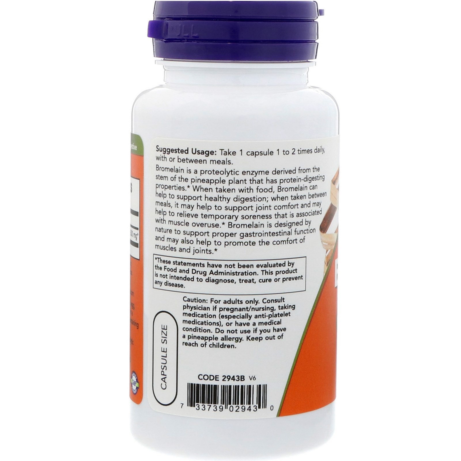 Now Foods Bromelain 500 mg 60 Veg Capsules GMP Quality Assured, Vegan,