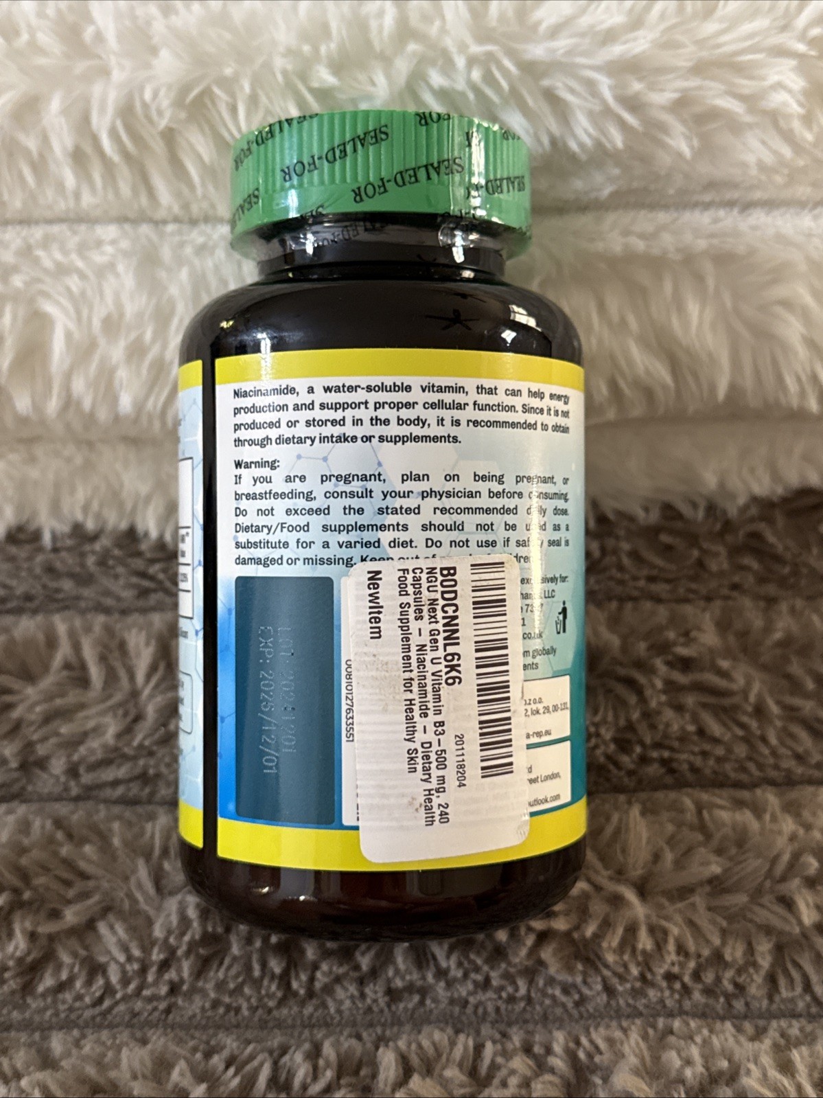 NEXT GEN U – Niacinamide (Vitamin B3) 500mg, 240 Capsules – Flush, Gluten Free