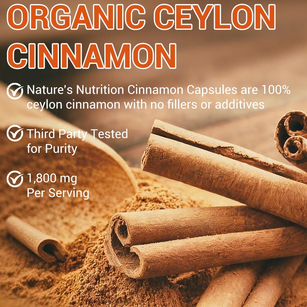 Pure Cinnamon Capsules, True Sri Lanka Certified Organic Ceylon Cinnamon Pills