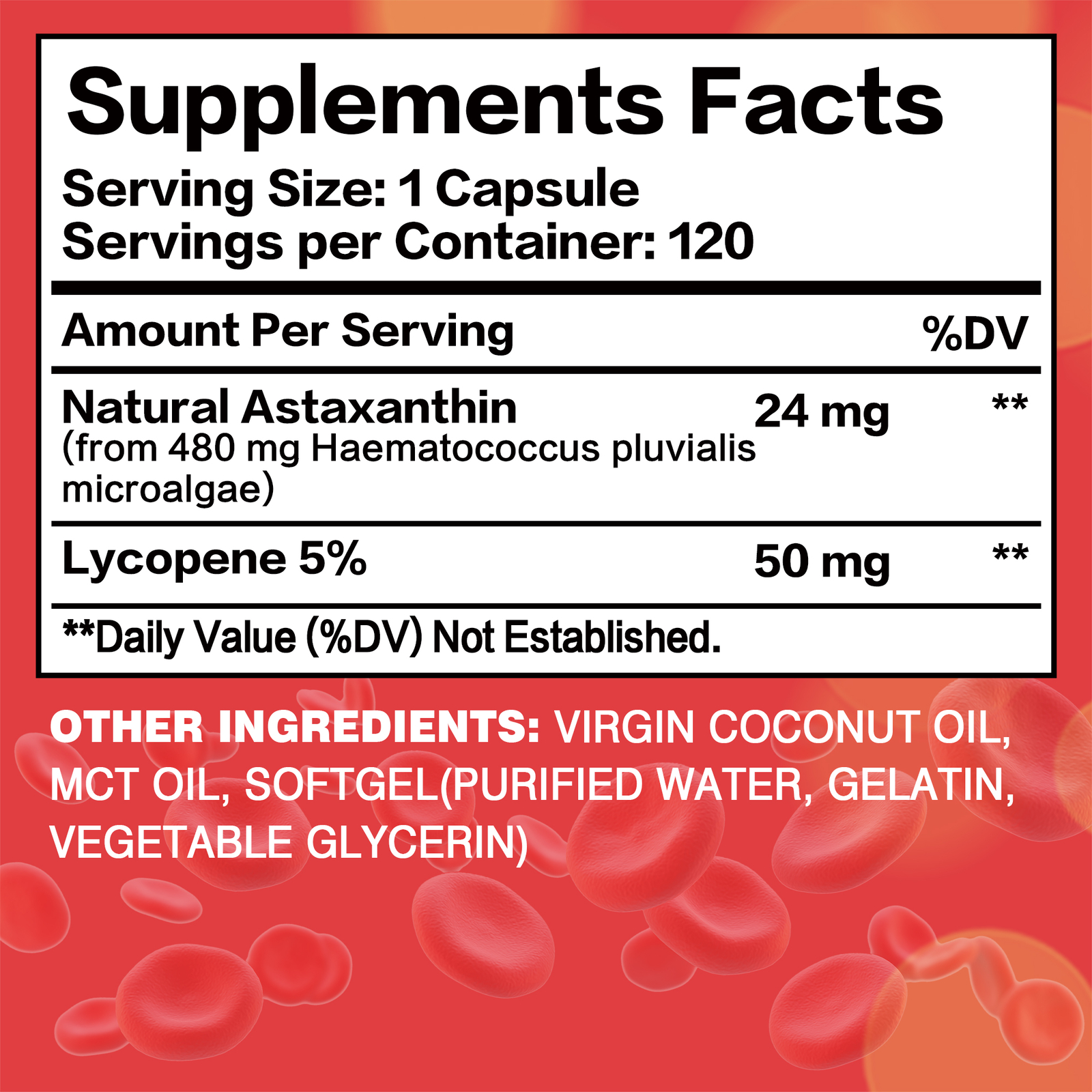 Astaxanthin +Lycopene – Support Eye & Heart Health, Immune Support, Antioxidant