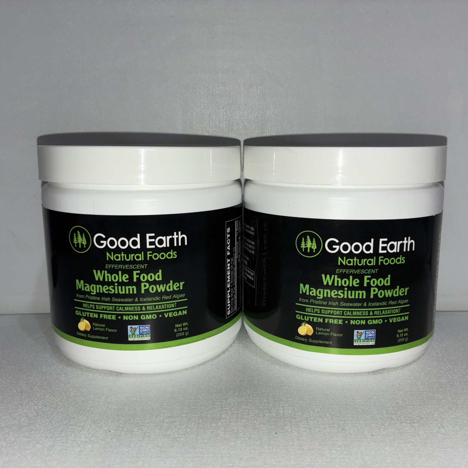 Lot Of 2- Whole Food Magnesium Powder, 9.13 Ounces : Lemon Flavor / Exp 04/2028