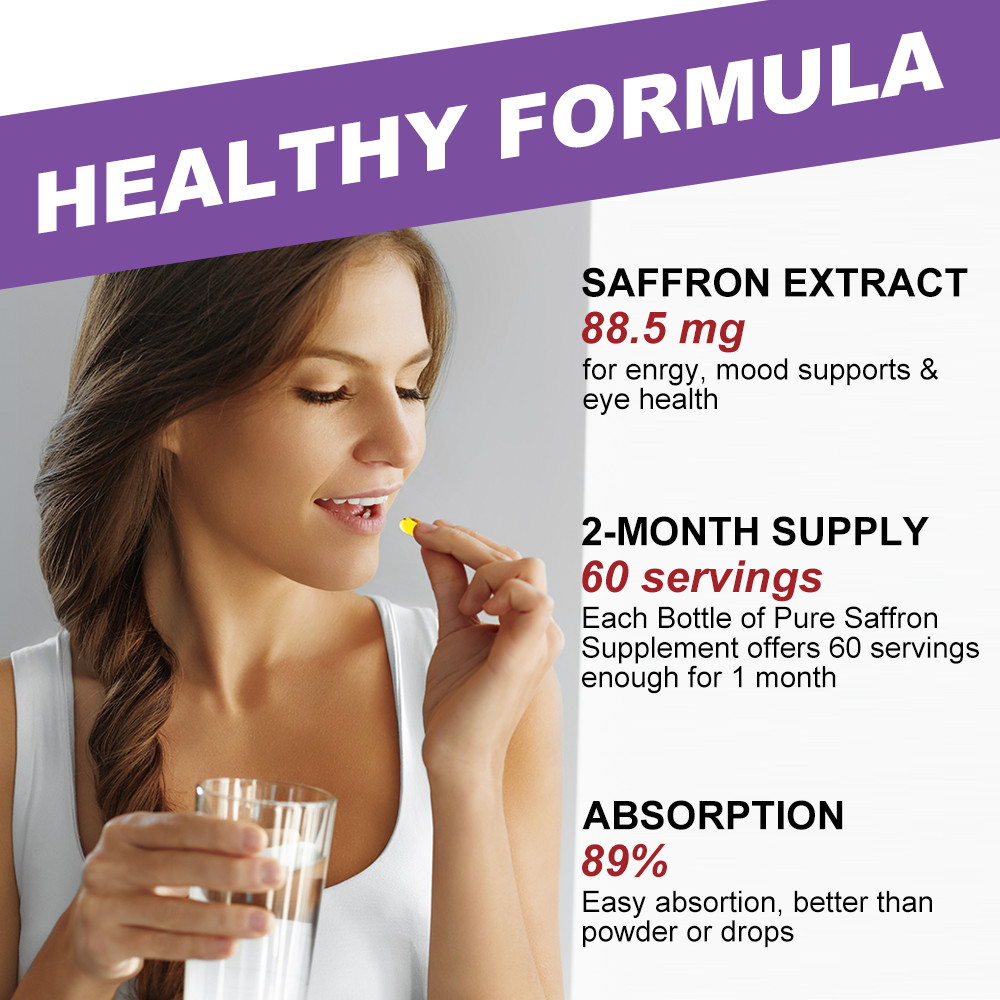 Saffron Extract 120 Capsules – 88.5mg Stress Relief & Mood Support Antioxidant