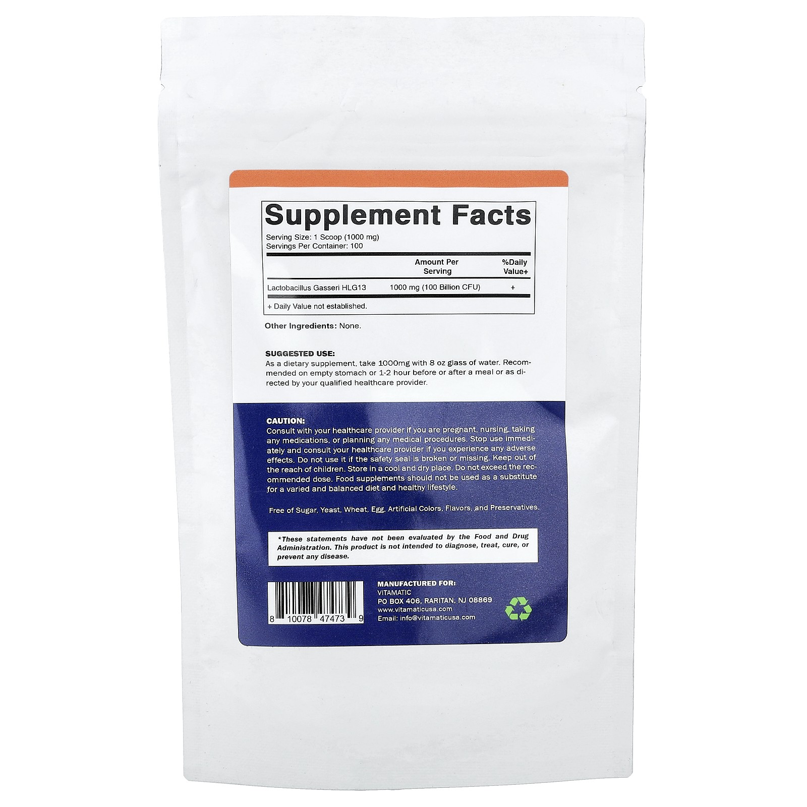 Lactobacillus Gasseri, 3.5 oz (100 g)