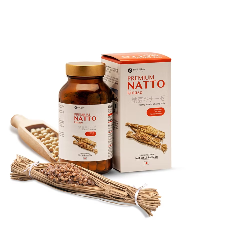 FINE JAPAN Nattokinase – 100% Japanese Fermented Soybeans [3 Boxes]