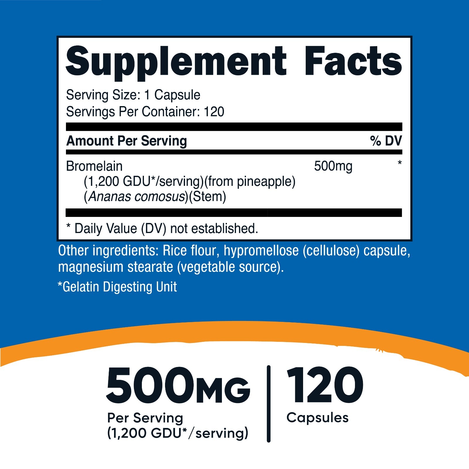 Nutricost Bromelain 500mg, 120 Vegetarian Capsules