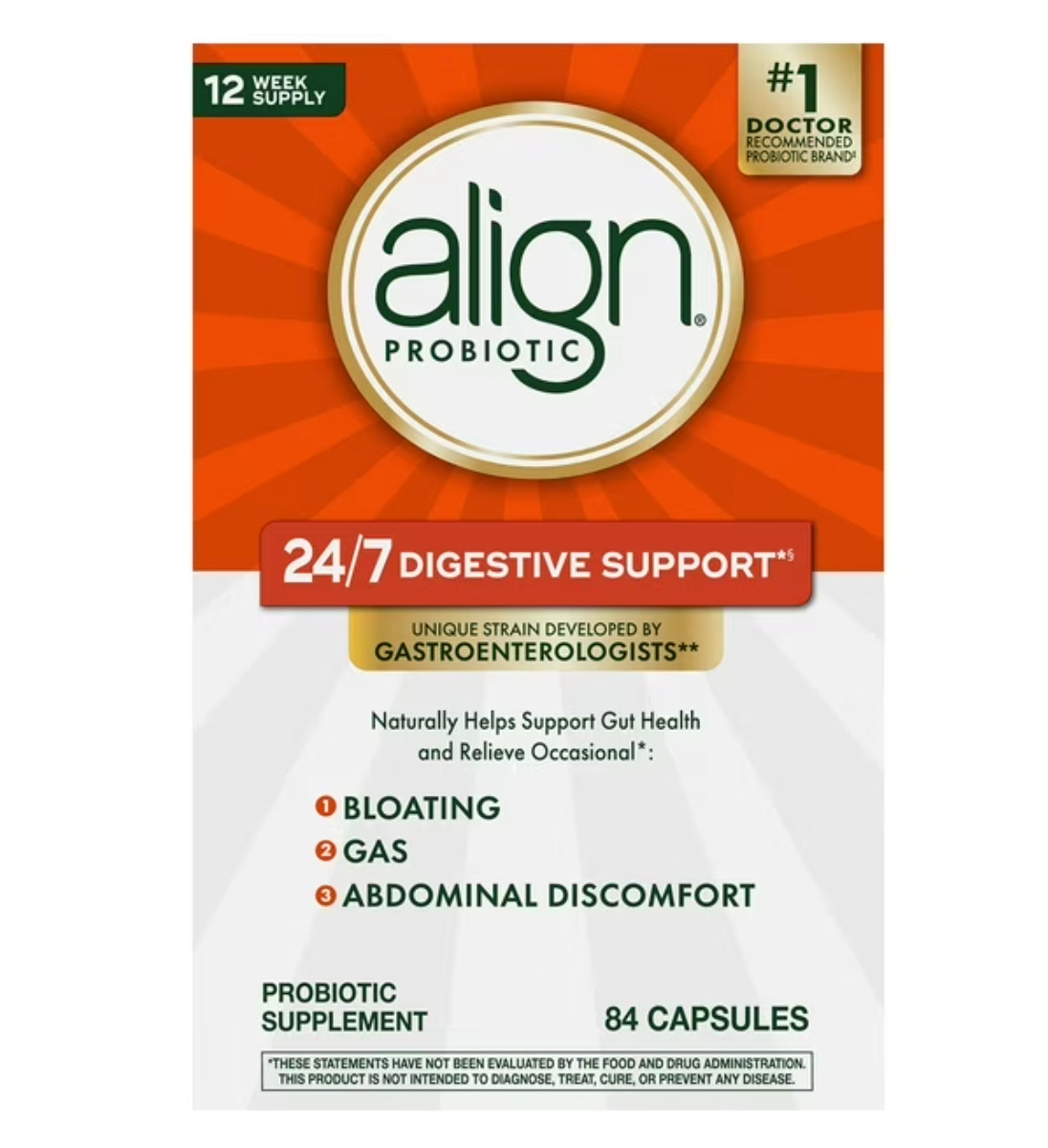Align Probiotic Daily Supplement Capsules 84 ct for Men & Women
