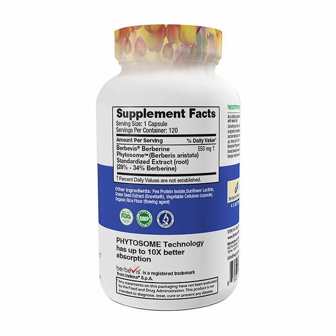 FEEL GOOD Superfoods Berberine Phytosome High Absorption, 120 Vegan Capsules