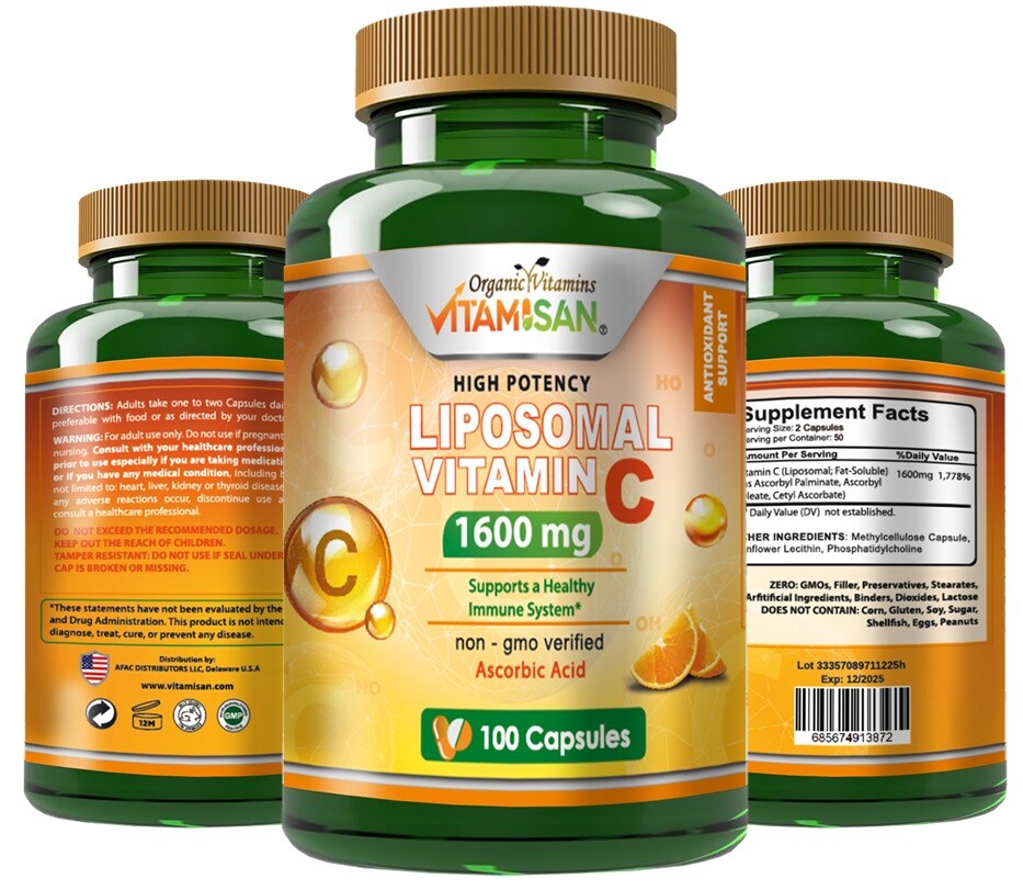 Liposomal Vitamin C Capsules High Absorption Immune Pills Supplements 300 CAPS