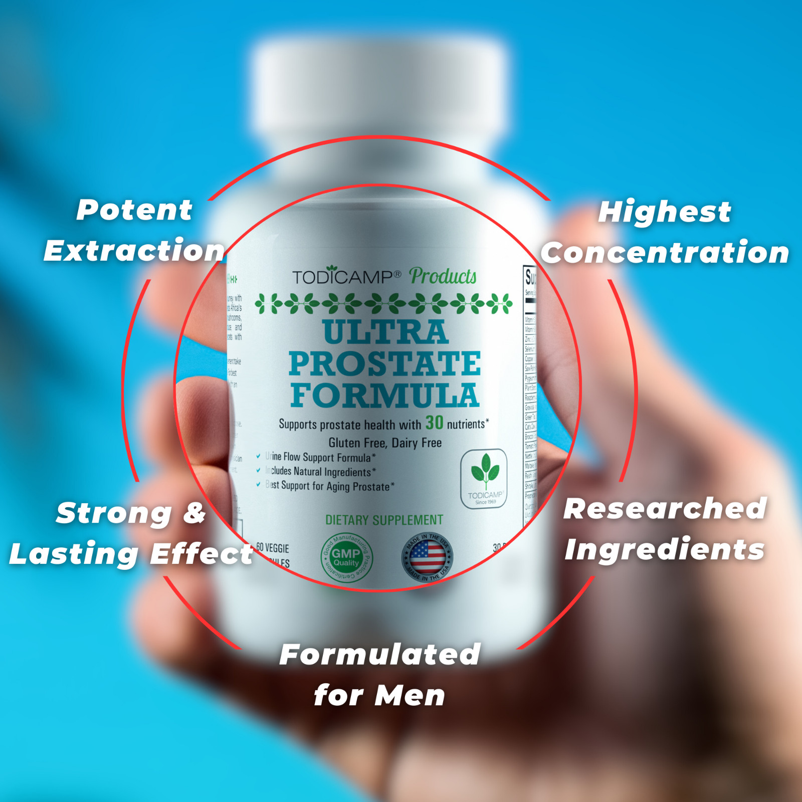 Prostate Support Supplement with Saw Palmetto Extract by Todicamp Products