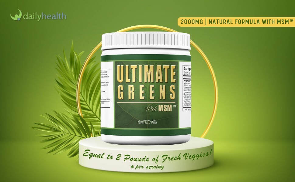 Ultimate Greens MSM Powder 8oz Superfood Plant Based Supplement Energy Drink 3pk