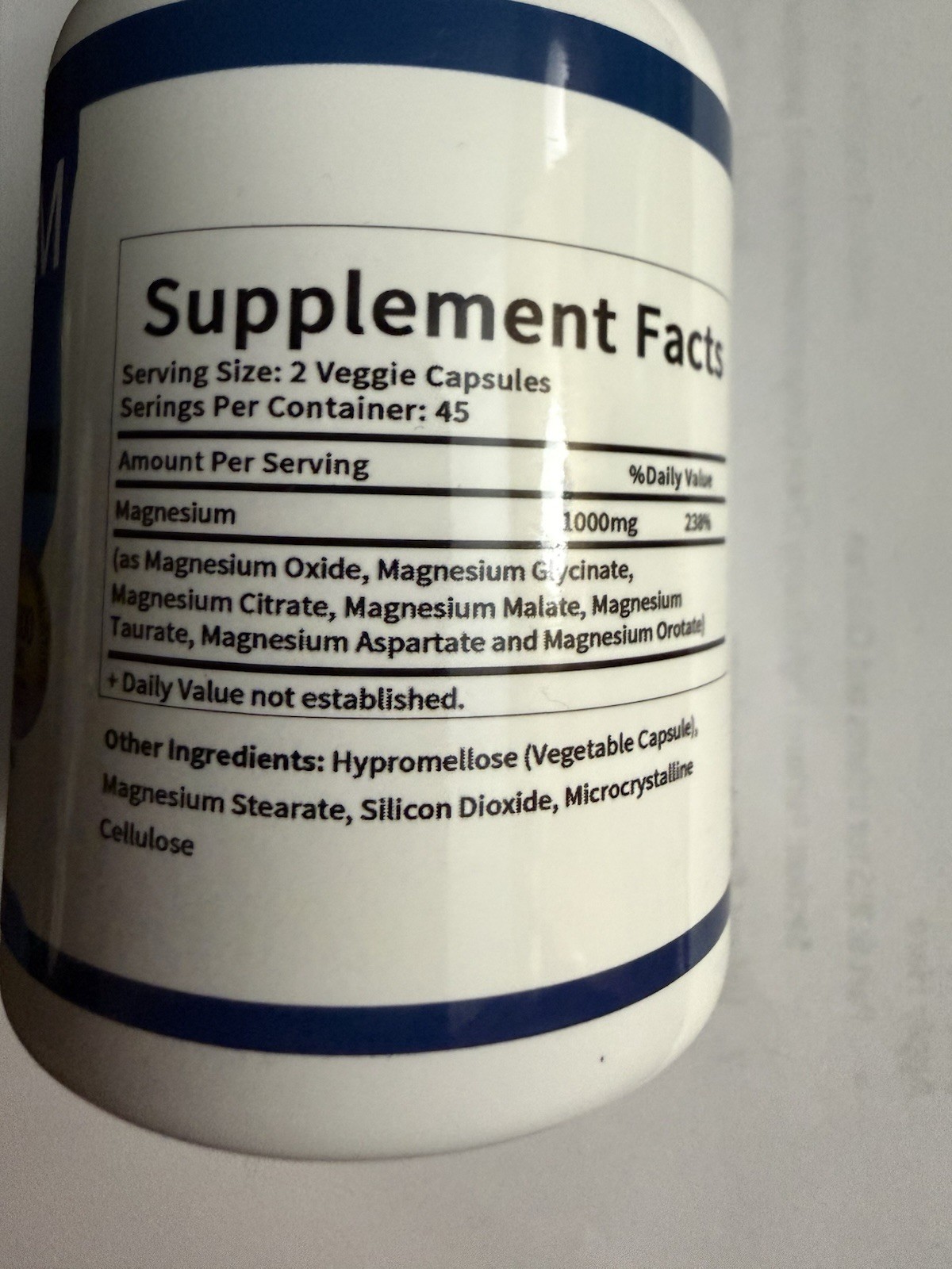 Toplux Magnesium Complex 1000mg 90 Capsules Non-GMO Easy to Swallow